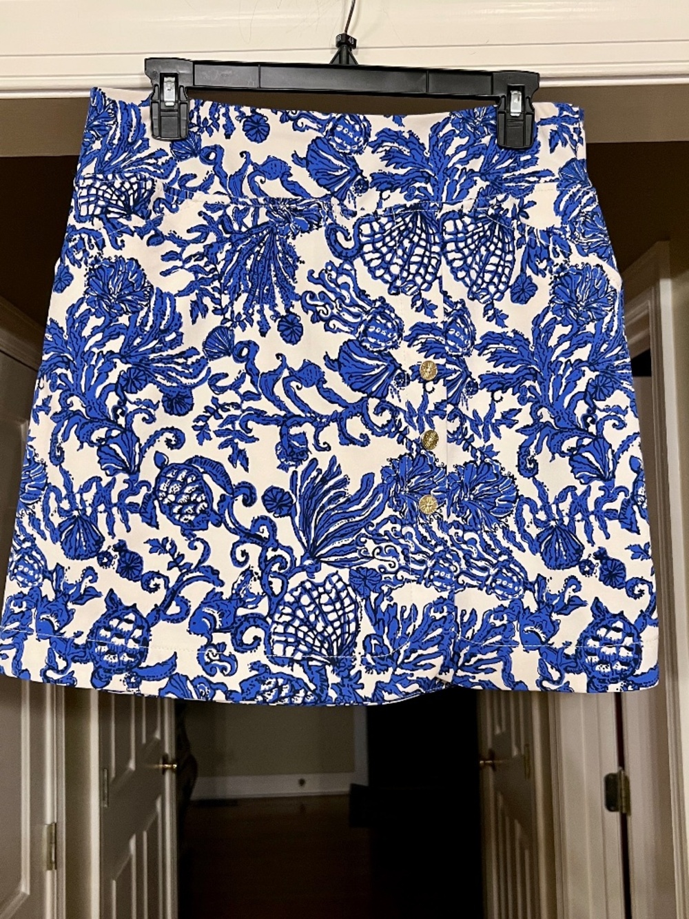 Lilly Pulitzer White Skort with Royal Blue Floral Print